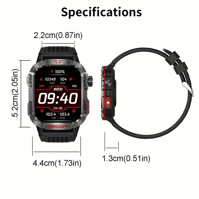 Men's Military Outdoor Sports Smart Watch for Android & IOS