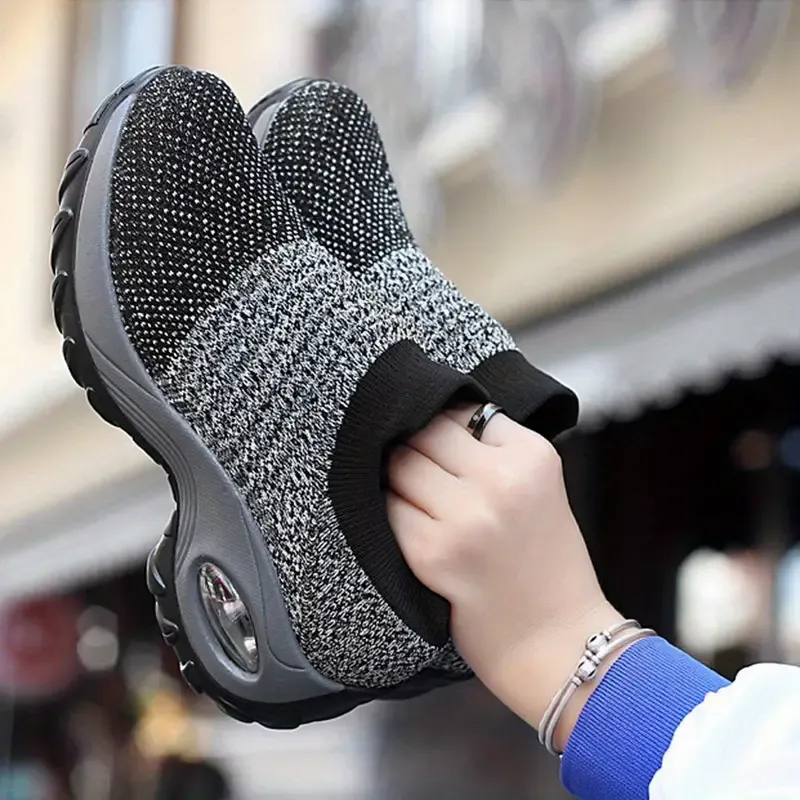 Women's Running Shoes, Comfy Walking Shoes, Breathable Mesh Sports Sneakers With Air Cushion