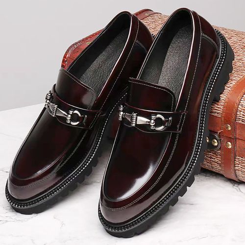 Majie buckle men's leather shoes