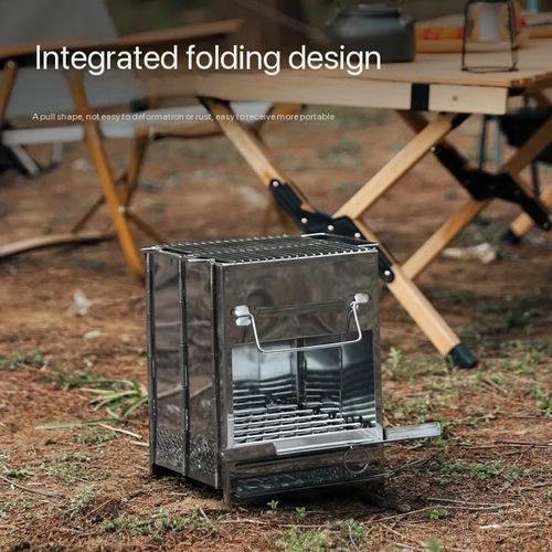 Outdoor super light portable folding stainless steel grill Charcoal wood stove Outdoor camping stove