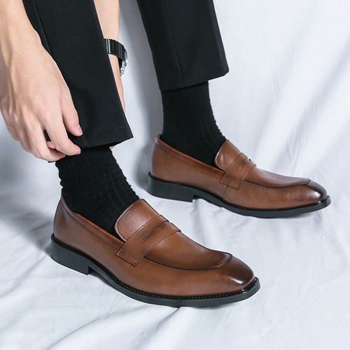 Mens Classic Top Layer Cowhide Solid Color