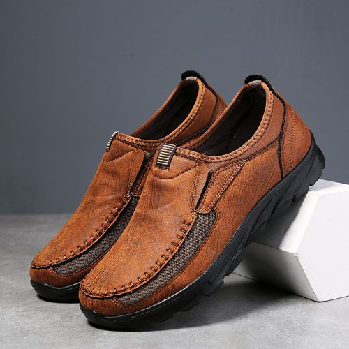 men's british style business slip on shoes dad