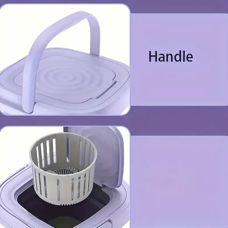8L Foldable Mini Washing Machine - Fully Automatic, Portable, Compact, and Energy-Efficient Laundry Solution for Apartment, Dorm, Camping, and RV Travel - 110V-130V UK Plug Power Supply