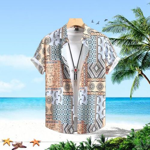Hawaiian men's shirts, fashionable casual tops, Harajuku clothing