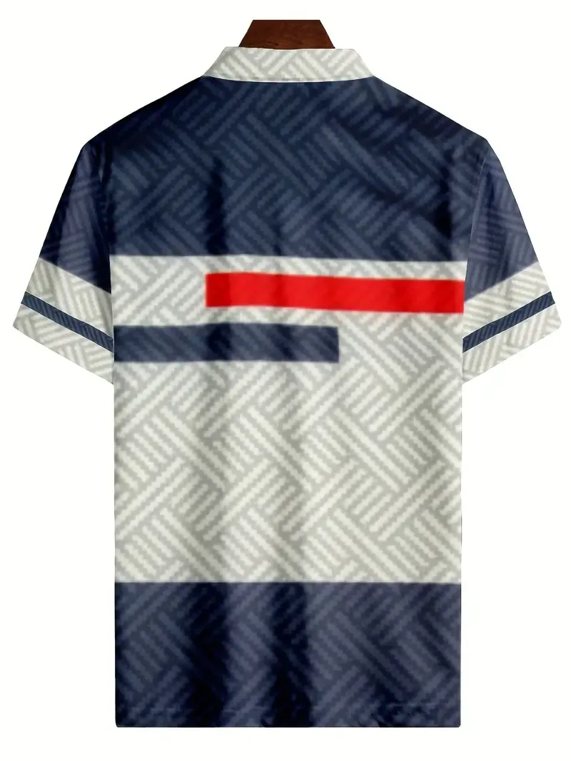 Men's V-Neck Herringbone Golf Shirt