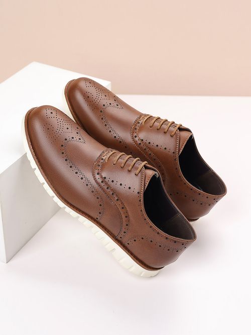 Men's hollow sports leather shoes