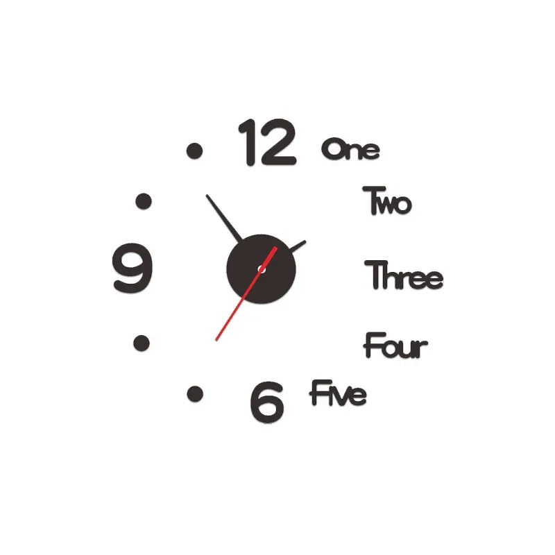 Creative acrylic 3D wall clock diy clock mute wall sticker clock kikuu hot product