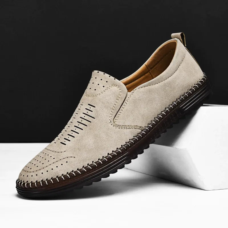 Outdoor casual shoes, one-foot flat handmade leather shoes, cowhide shoes