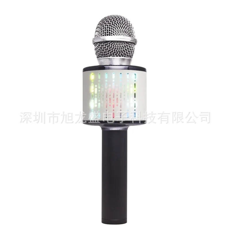 New Q88 Microphone Wireless Bluetooth Karaoke Treasure LED Portable Handheld Microphone with Built-in Speaker