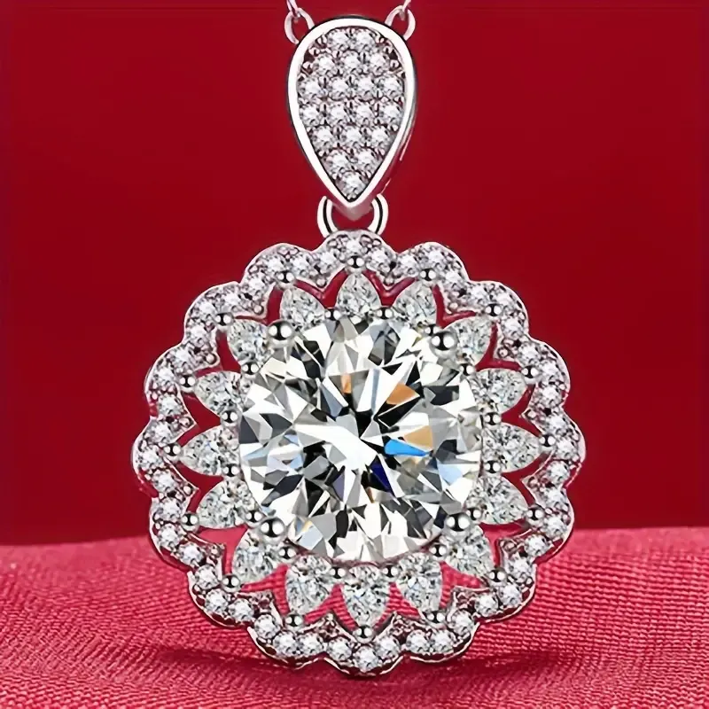 925 Silver 5 Carat Sparkling Moissanite Necklace