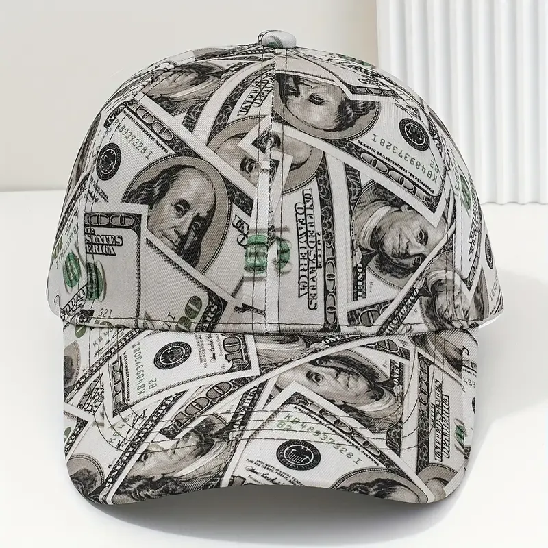 Vibrant Money Print Baseball Cap