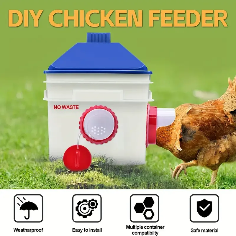 6-Port Rainproof Chicken Feeder Kit