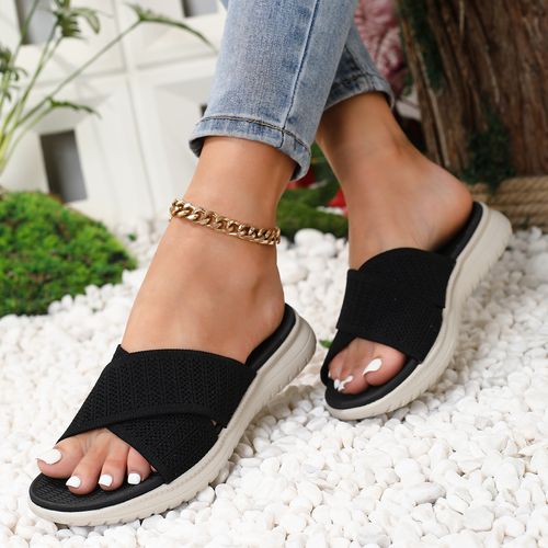 Lightweight sporty style comfortable and breathable woven large-size flip-flops