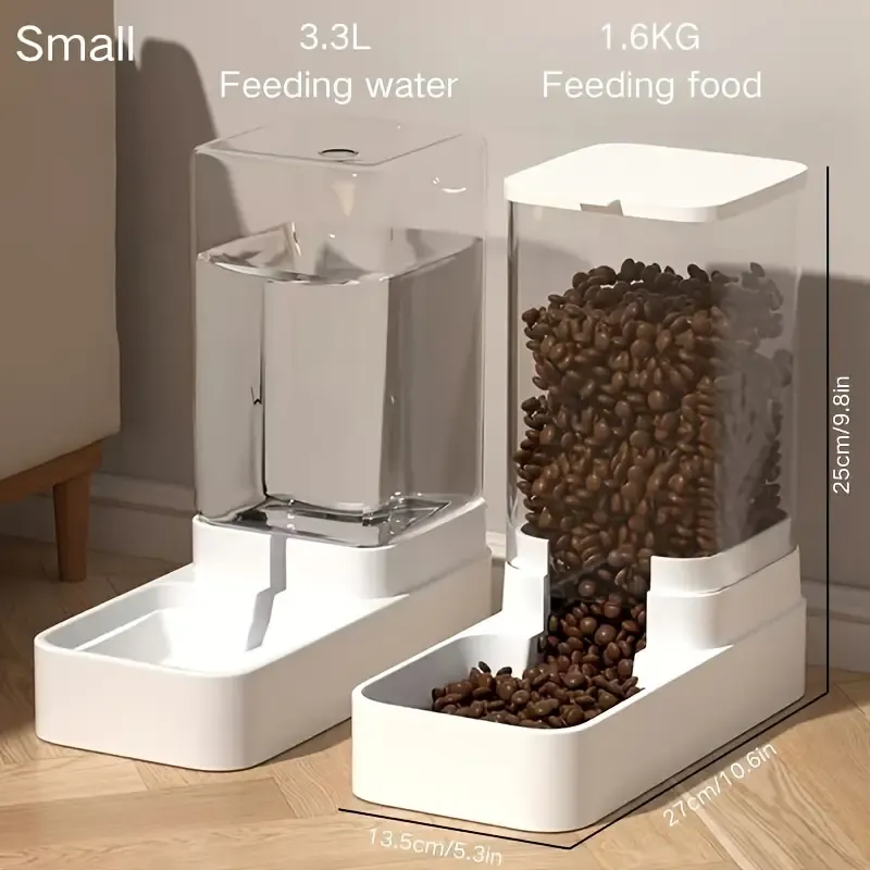 Automatic Pet Feeder and Water Dispenser Set for Dogs & Cats - Gravity-Fed, Non-Electric, Durable Plastic Pet Water Dispenser Dog Feeder And Water Dispenser
