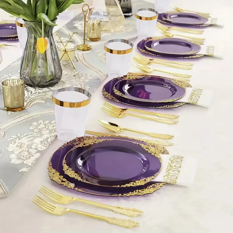 Purple Party Tableware Set
