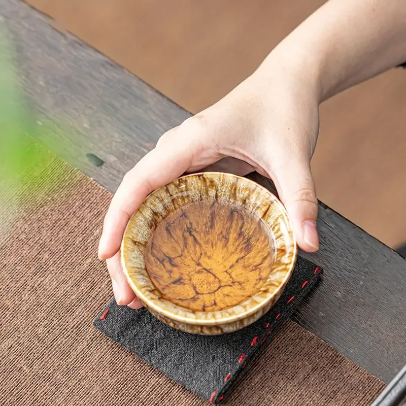 Elegant Ceramic Tea Cup Set - 5-Element Design With Gift Box | Perfect For Kung Fu & Loose Leaf Tea | Non-Slip, Lead-Free, Reusable Drinkware | Ideal For Home, Office, Or As A Thoughtful Gift
