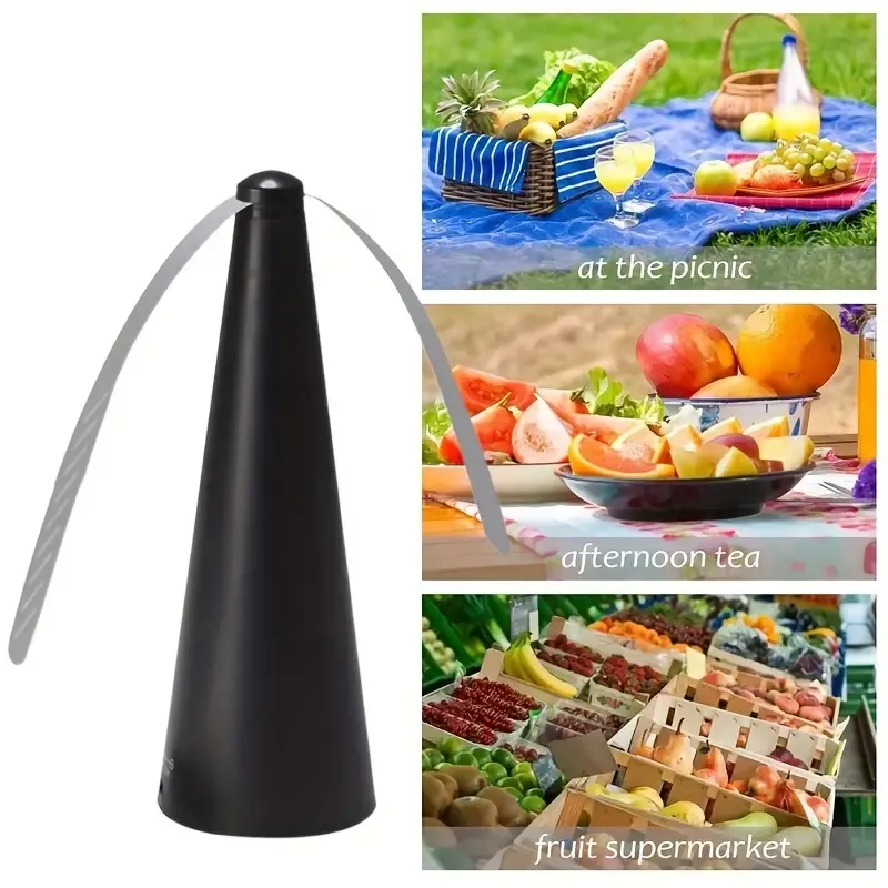 1pc Outdoor Fly Repellent Fan, Multifunctional Fan Leaf Fly Repellent Automatic Fly Catcher Flies And Mosquito Repellent
