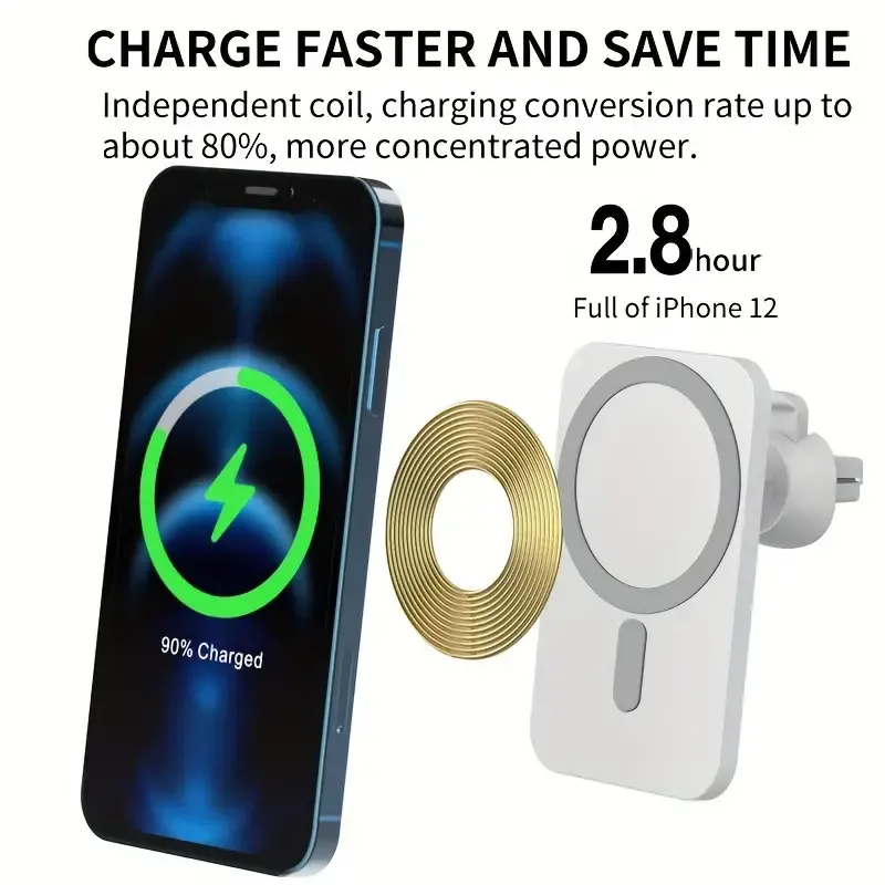 15W Universal Fast Charging Magnetic Wireless Car Phone Holder
