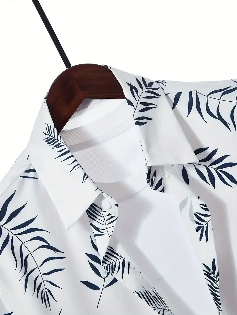 ropical Hawaiian Shirt & Shorts Set for Men