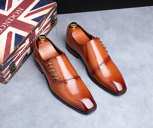 Men's business formal leather shoes British poin