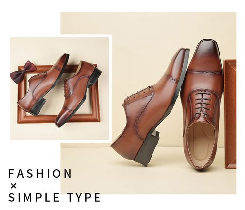 Pointed business formal leather shoes