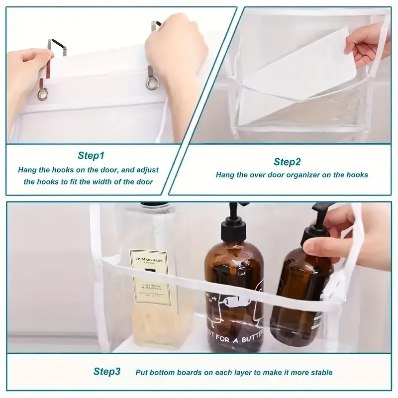 🔥🔥Hot Sale Promotion -4-Compartment Over-the-Door Organizer - Multifunctional Wall-Mounted Storage Bag with Pockets for Bedroom, Bathroom, Home & Dorm Organization, Utility Hooks