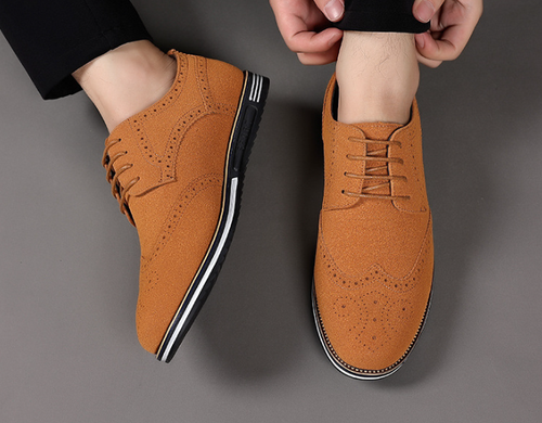 Men's new brogue large size men's shoes white