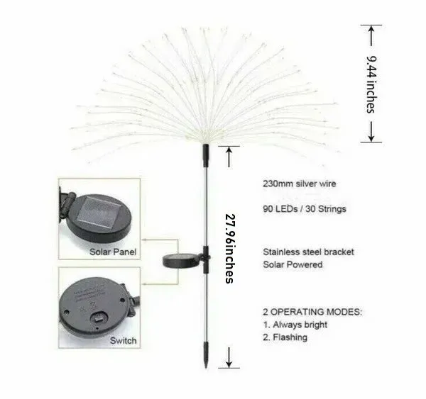 🔥BIG SALE -50% OFF🔥🔥-Waterproof Solar Garden Fireworks Lamp