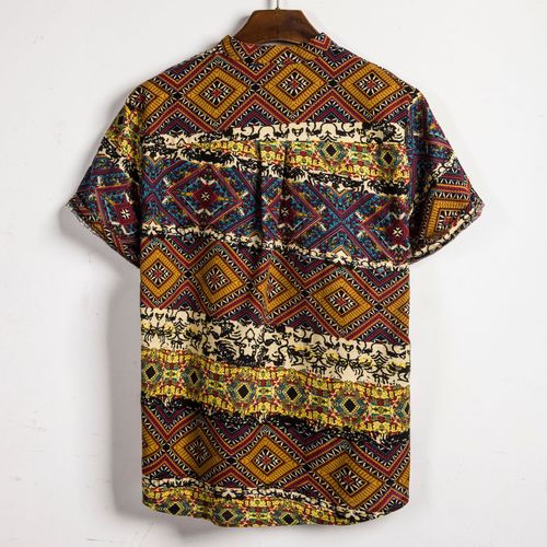 Men's floral short-sleeved shirt