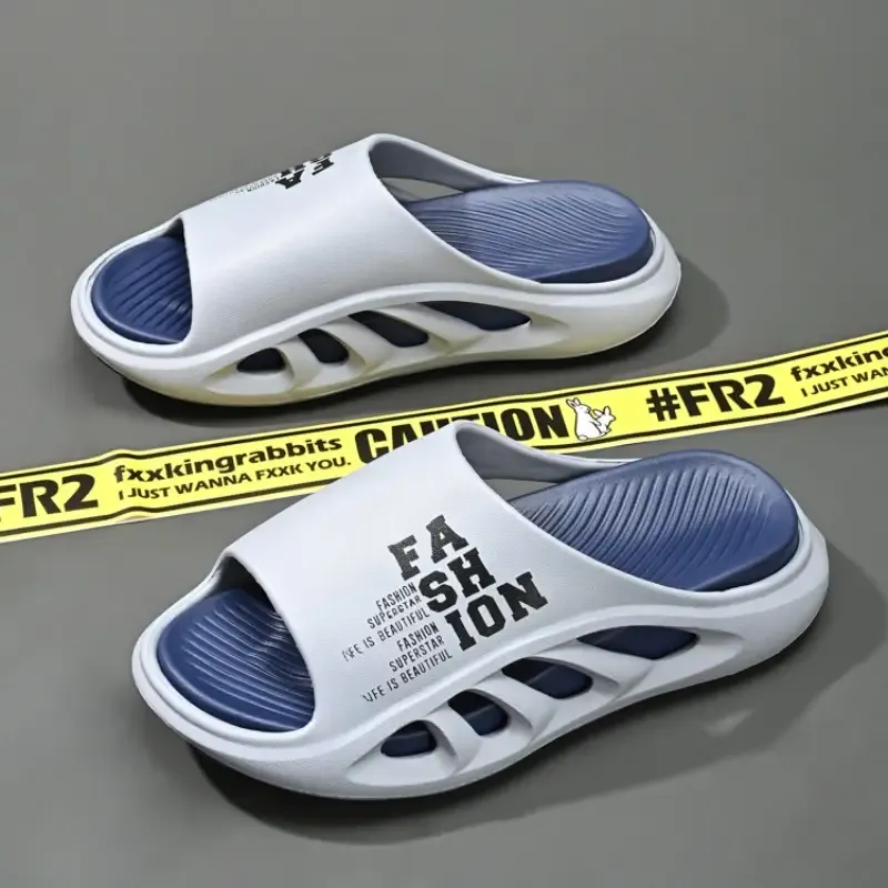Men's EVA Slides, Casual Non Slip Slippers, Open Toe Shoes For Indoor Outdoor Beach Shower, Spring And Summer