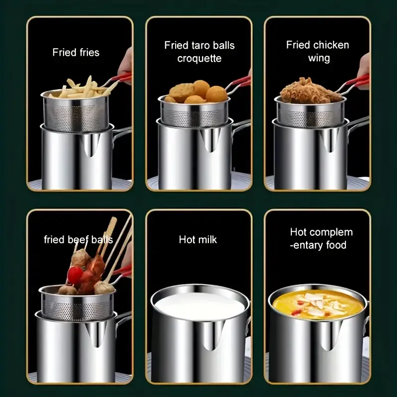 Deep Fry Delicious Meals With This Frying Pot For Restaurant - Perfect For French Fries, Chicken & More