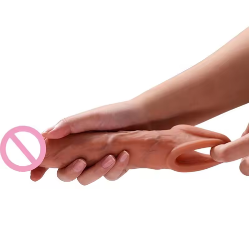 😍😍😍Reusable Penis Sleeve Big Penis Extender Condom Cock Extension Dick Enlargement Sex Toys For Men Enlargement Time Delay