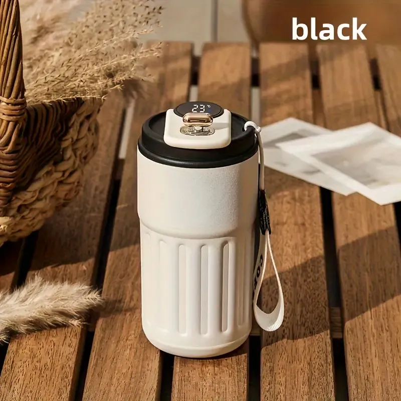 Stylish Stainless Steel Coffee Mug with For Smart Temperature Display - Double-Walled Insulated Travel Cup for Men & Women, Perfect Gift