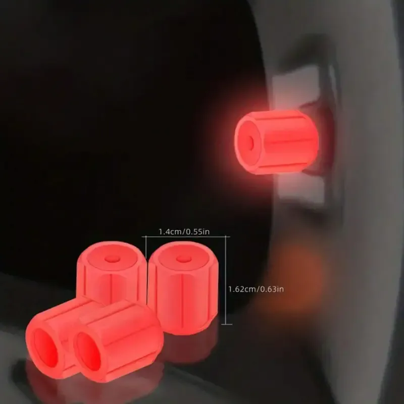 30pcs Glow-In-The-Dark Tire Valve Caps For Bikes, Cars & Motorcycles - Hexagonal Abs Fluorescent Covers