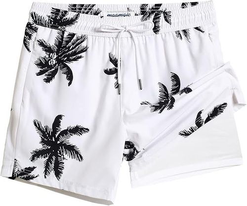 Men's Pants Fashion Trend Outerwear 3D Printed Shorts Loose Double-Layer Quick-Drying Beach Pants