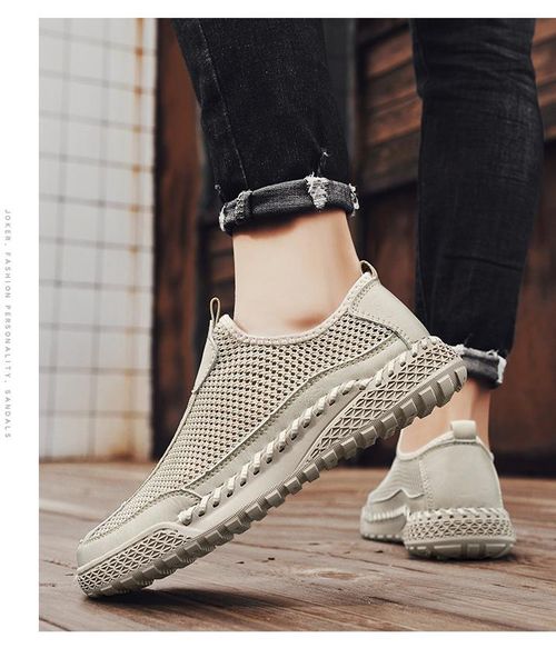 Hand-stitched mesh fabric trendy shoes, versatile men's casual shoes