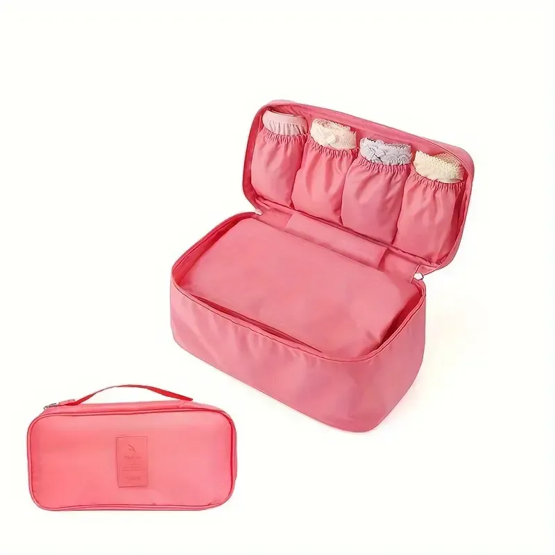 Versatile Travel Organizer Bag - Waterproof, Foldable for Toiletries, Makeup & Underwear Storage with Zip Closure