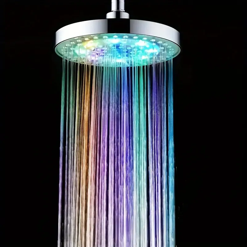 🔥🔥Hot Sale Promotion - 8-inch Water Flow Power Generation Colorful Flashing LED Light Glow Round Top Spray