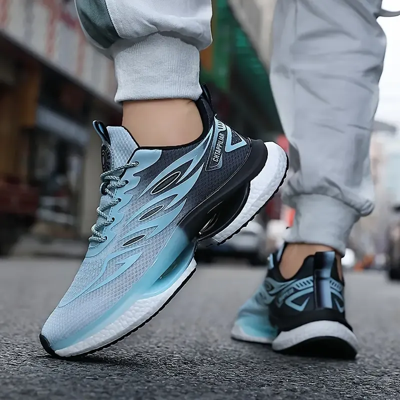 Men's Trendy Running Shoes, Comfy Non Slip Lace Up Soft Sole Sneakers For Men's Outdoor Jogging, Walking Activities