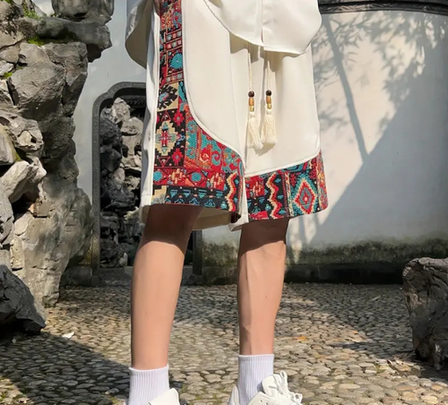 Men's ethnic style casual shorts men's