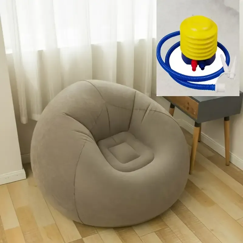 Portable Inflatable Sofa with Pump - Compact, Self-Inflating Lounger for Outdoor Leisure, Includes Storage Bag