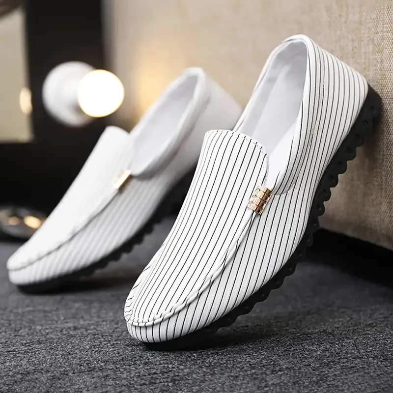 Men's Casual Loafers, Breathable Lightweight Slip On Shoes With Canvas Uppers For Outdoor Walking Driving, Spring Summer And Autumn