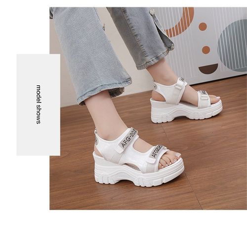 mouth outer wear thick-soled wedge sandals