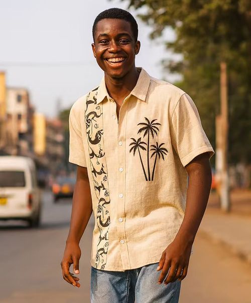 hable linen 3D printed shirt top fashion style