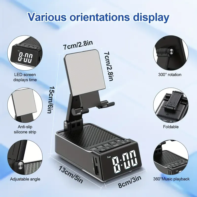 Birthday Gifts for Men Women, Cell Phone Stand Wireless Speaker with Anti-Slip Base, HD Sound, Stocking Stuffer Cool Gadget, Anniversary Idea Gift for Him Her Husband Wife Dad Mom, dad gift, induction speaker for iPhone