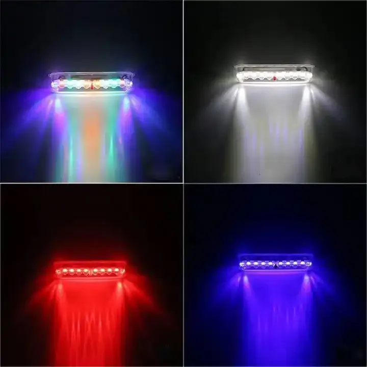 SBD Colorful Solar Anti-rear end Collision Lamp Car Burglar Alarm Motorcycle Tail Strobe Motorcycle Flashing Safety Warning Light
