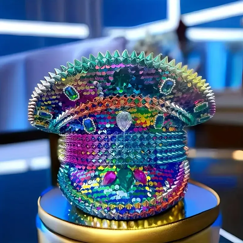 Fashionable Rhinestone Captain Hat