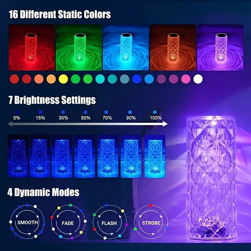 Rose Crystal Table Lamp