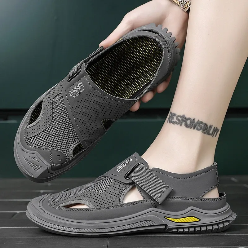 Men's Breathable Slip-On Sandals with Adjustable Straps
