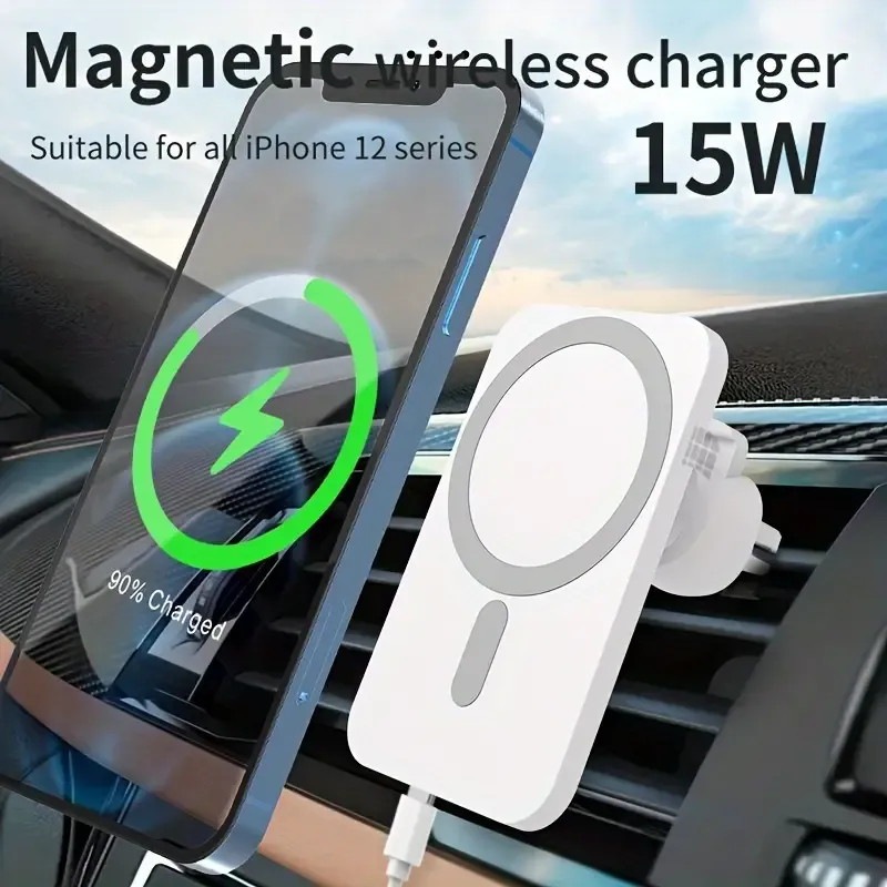 15W Universal Fast Charging Magnetic Wireless Car Phone Holder